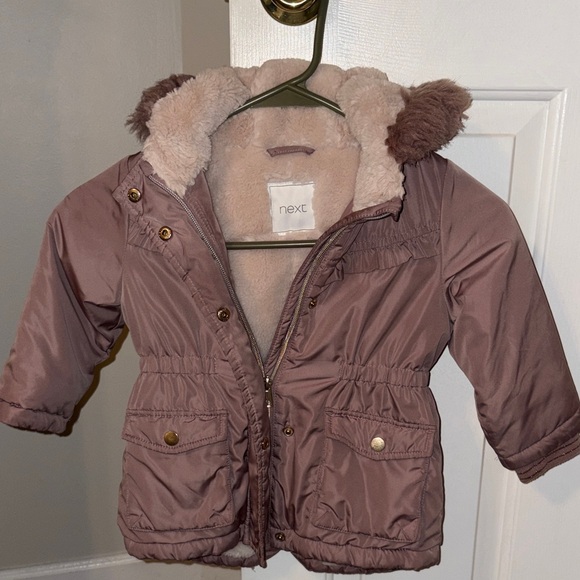 next Other - Next Kids Tan Puffer Jacket with Faux Fur
